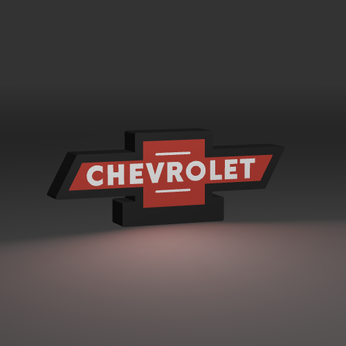 ChevyBowTieBigger red LED light box – custom 3D printed – Lit Layer Creations
